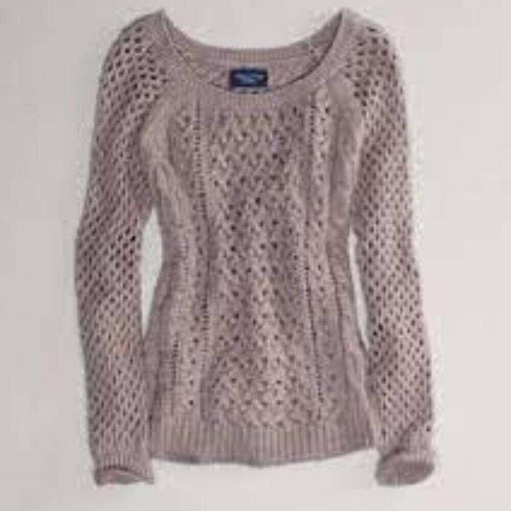 American Eagle Wool Blend Cable Knit Sweater